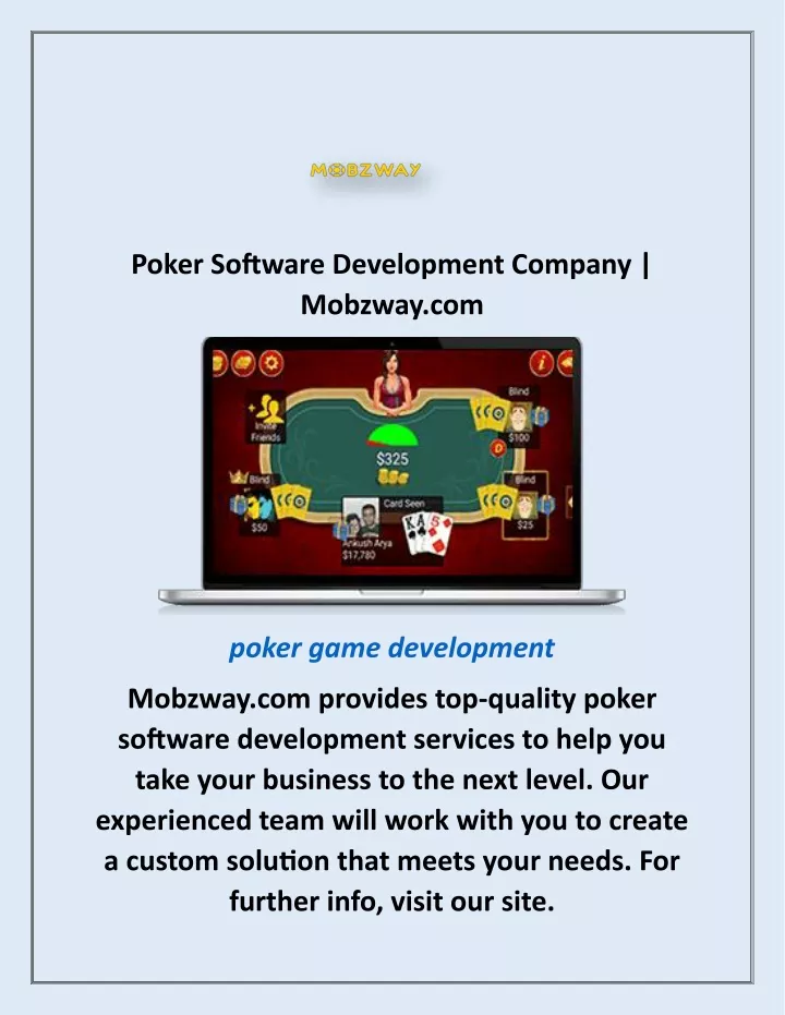poker software development company mobzway com