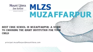 Best CBSE School in Muzaffarpur A Guide to Choosing the Right Institution for Your Child