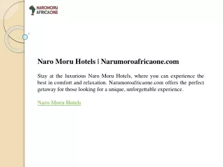 Naro Moru Hotels  Narumoroafricaone.com