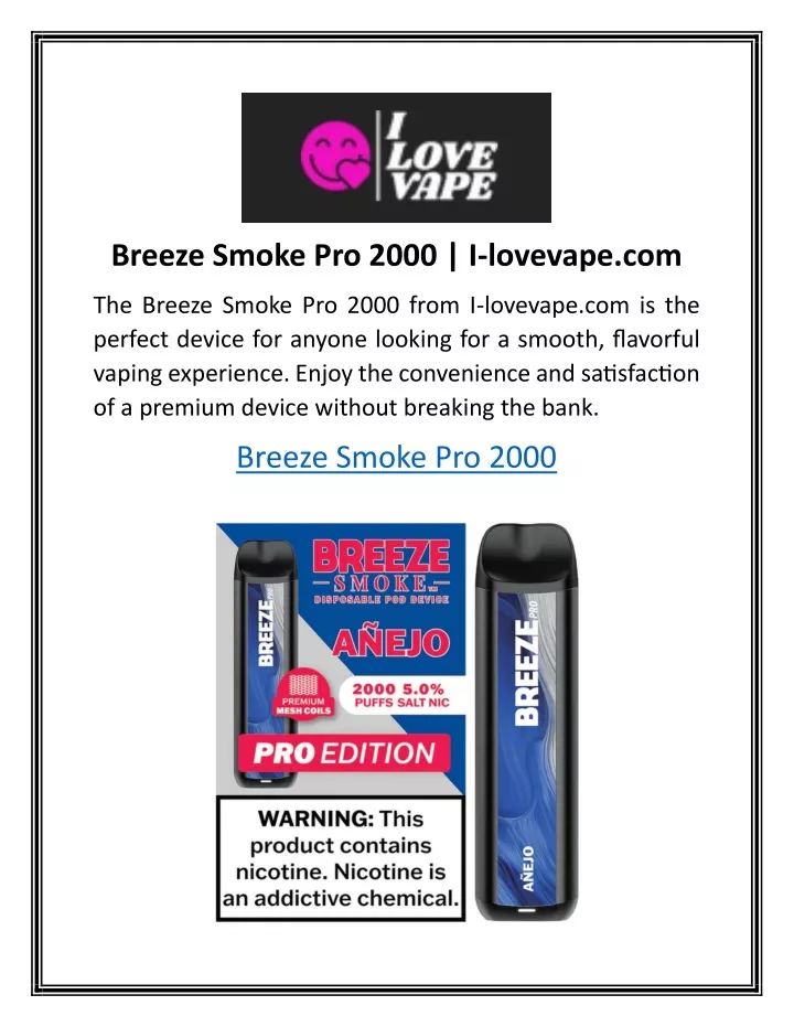 breeze smoke pro 2000 i lovevape com