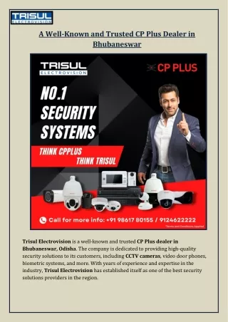 A Well-Known and Trusted CP Plus Dealer in Bhubaneswar