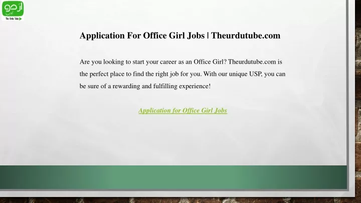application for office girl jobs theurdutube