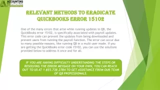 relevant methods to eradicate quickbooks error 15102