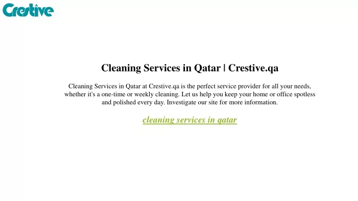 cleaning services in qatar crestive qa cleaning