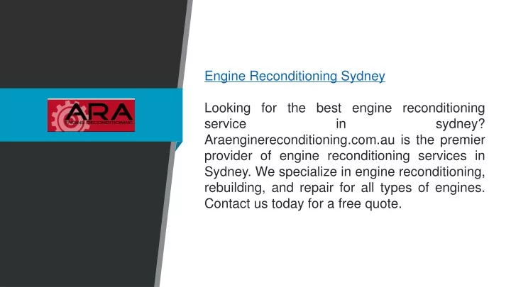 engine reconditioning sydney looking for the best