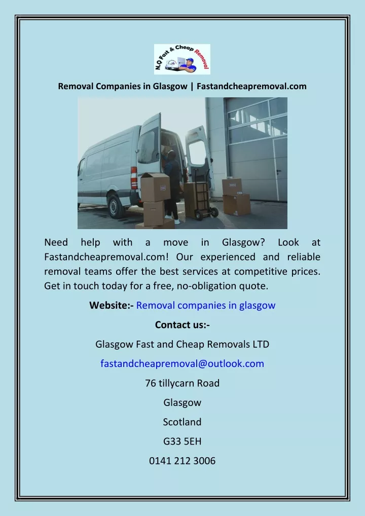 removal companies in glasgow fastandcheapremoval