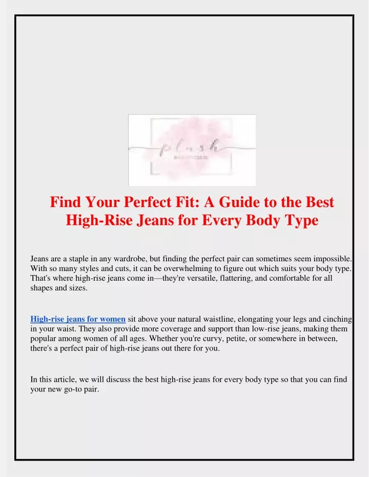 find your perfect fit a guide to the best high