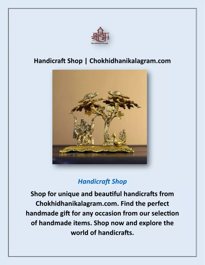 handicraft shop chokhidhanikalagram com
