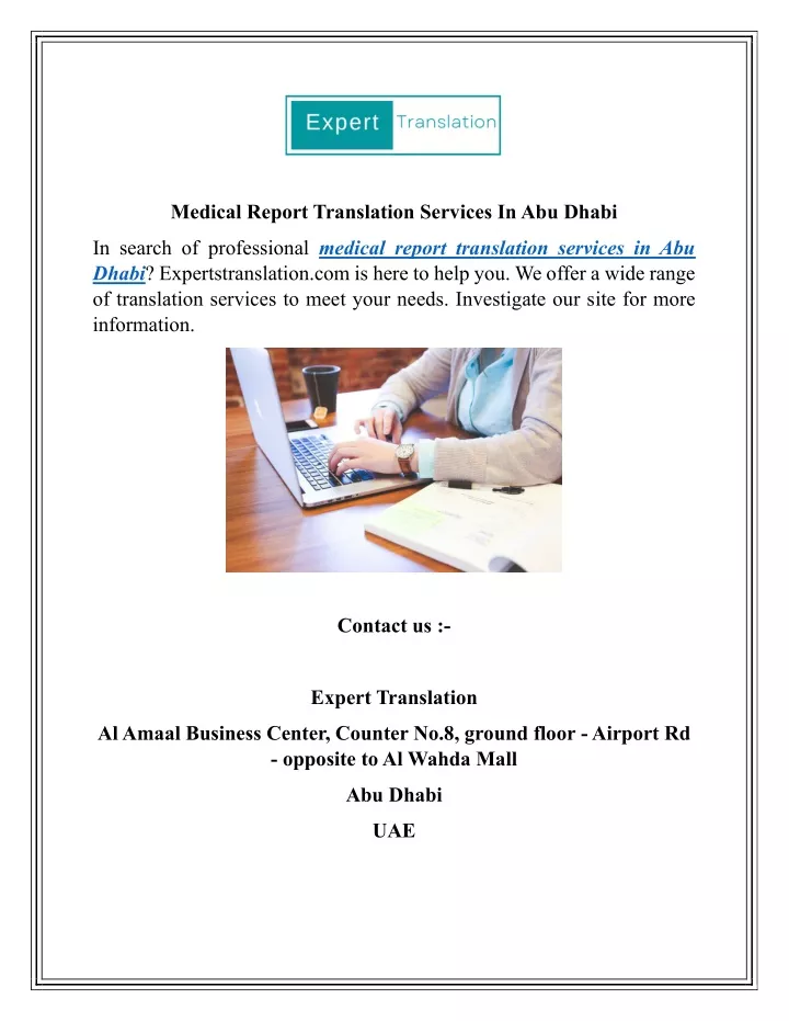 medical report translation services in abu dhabi