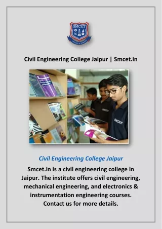 Civil Engineering College Jaipur | Smcet.in