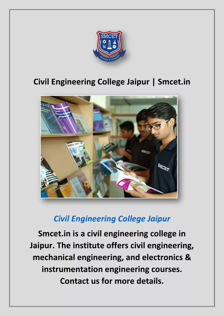 civil engineering college jaipur smcet in