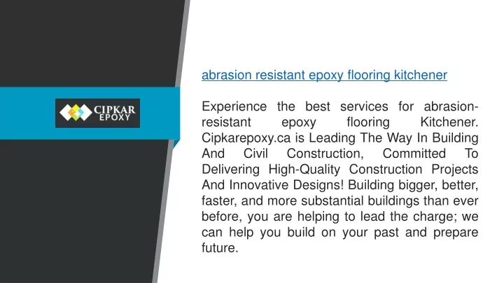 abrasion resistant epoxy flooring kitchener