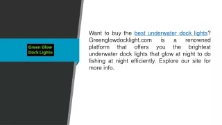 want to buy the best underwater dock lights