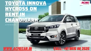 Toyota Innova Hycross on Rent in Chandigarh