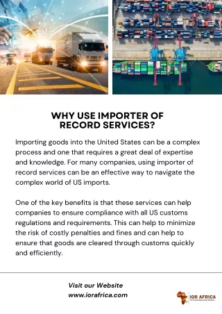 why use importer of record services
