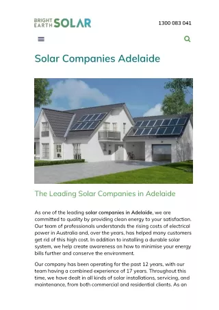 Solar Companies Adelaide