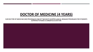 Doctor of Medicine (4 years)