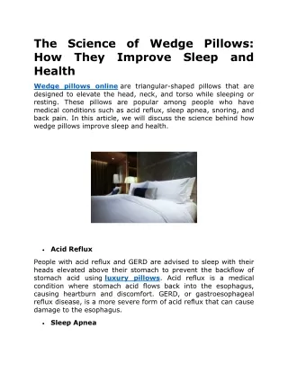 The Science of Wedge Pillows- How They Improve Sleep and Health