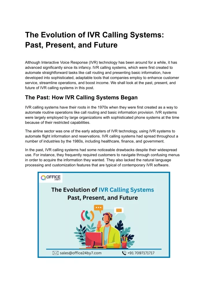 the evolution of ivr calling systems past present