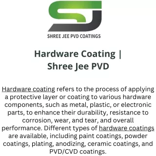 Hardware Coating = Shree Jee PVD