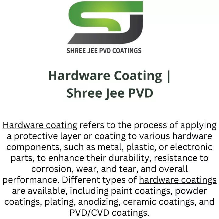 hardware coating shree jee pvd