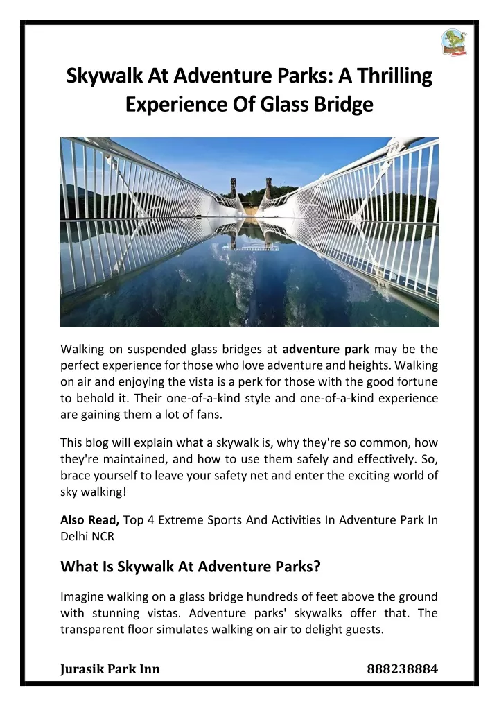 skywalk at adventure parks a thrilling experience