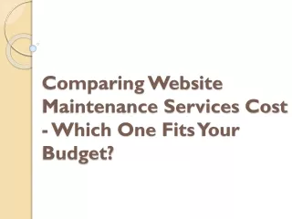 comparing website maintenance services cost which one fits your budget