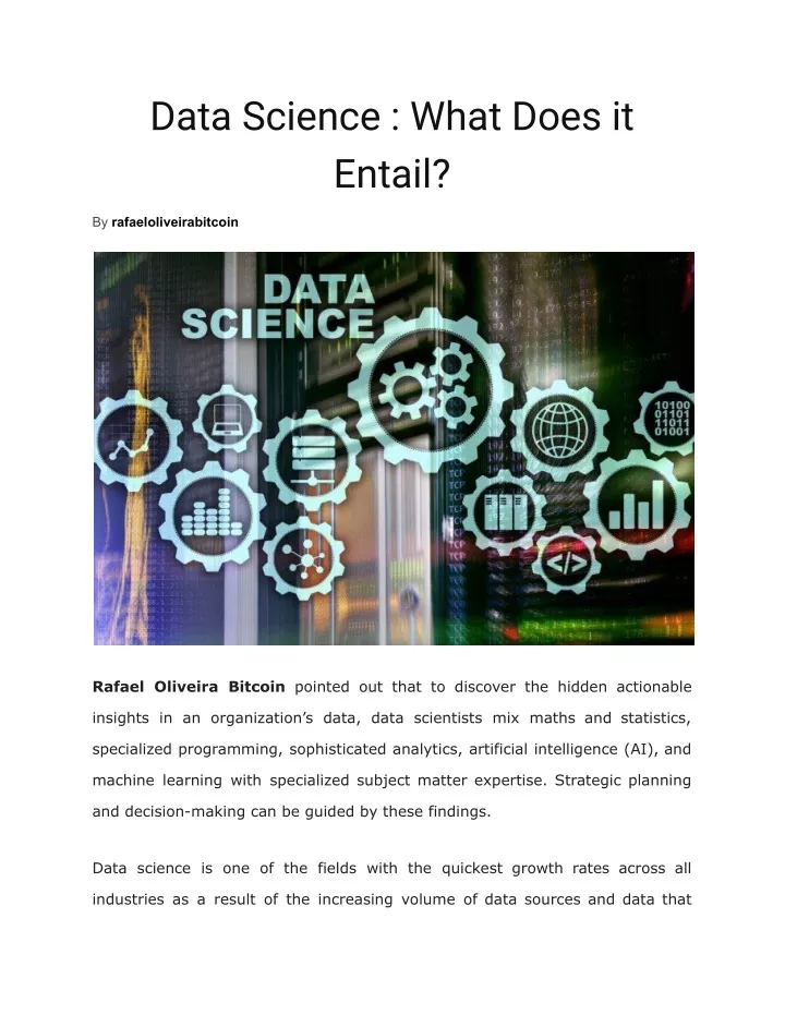 data science what does it entail