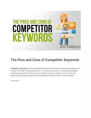 The Pros and Cons of Competitor Keywords