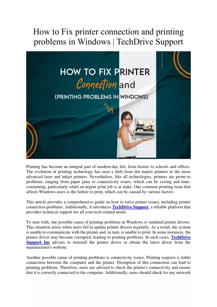 how to fix printer connection and printing