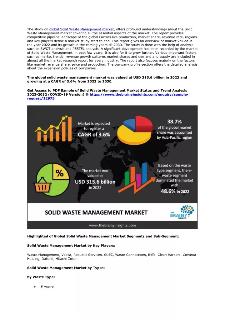 the study on global solid waste management market