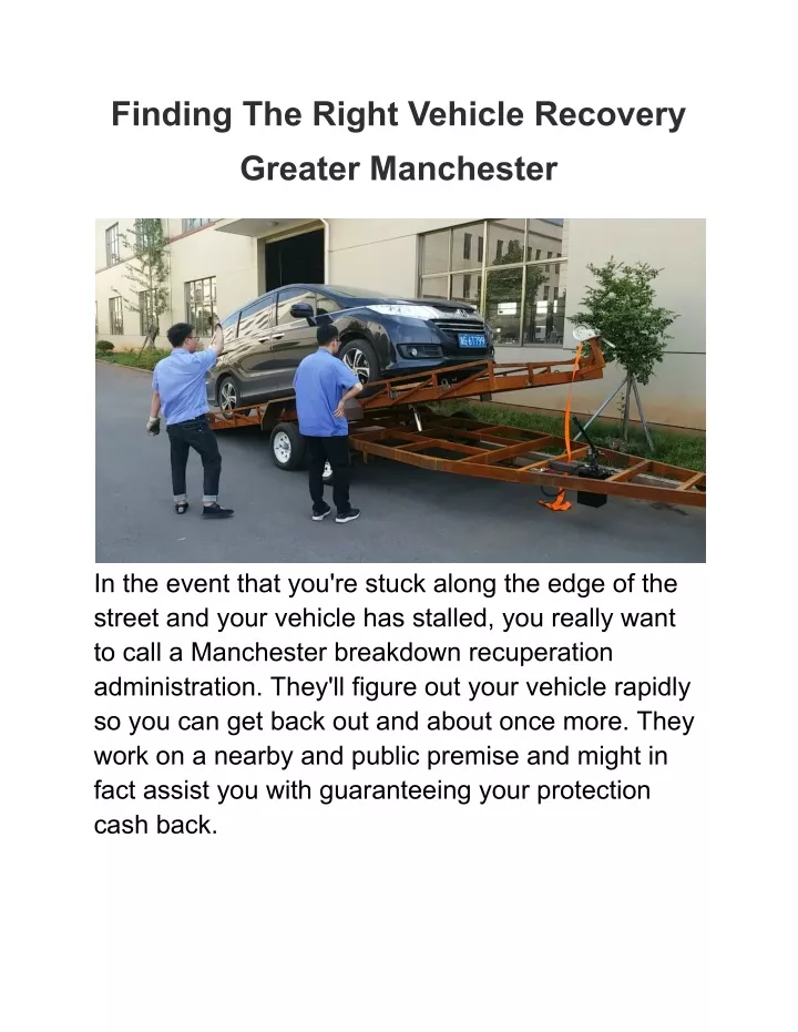 finding the right vehicle recovery greater