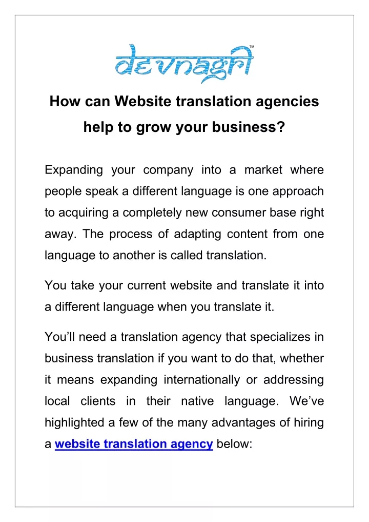 how can website translation agencies