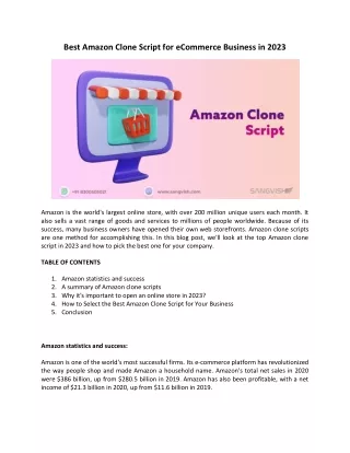 Best Amazon Clone Script for eCommerce Business in 2023
