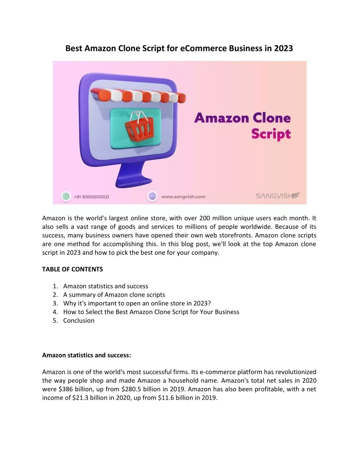 best amazon clone script for ecommerce business