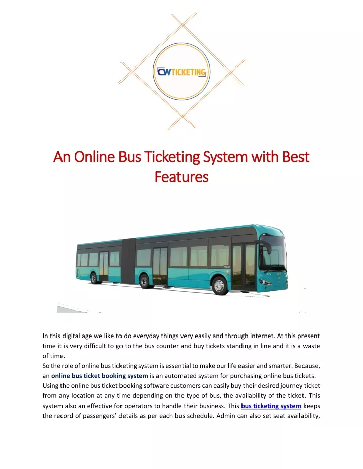 an an online bus ticketing system online