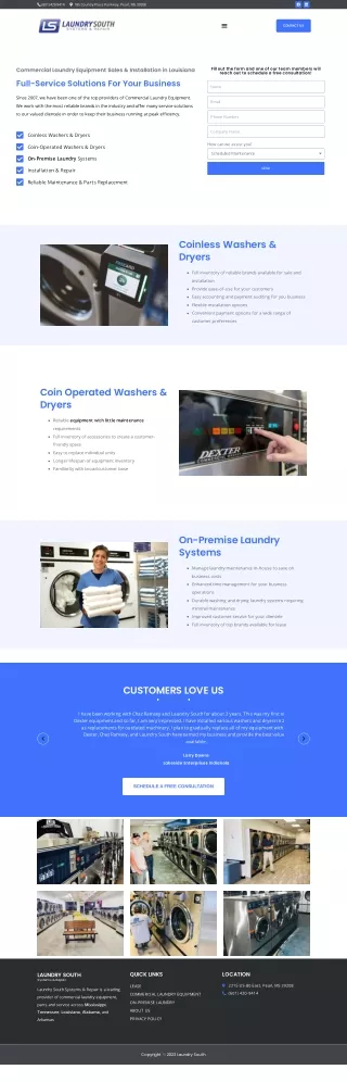 Commercial Laundry Equipment Sales & Installation in Louisiana