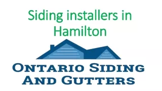 Siding installers in Hamilton