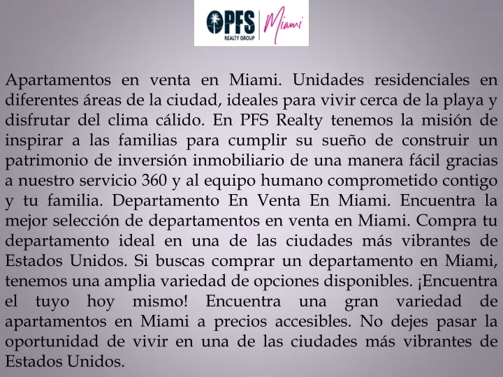 apartamentos en venta en miami unidades