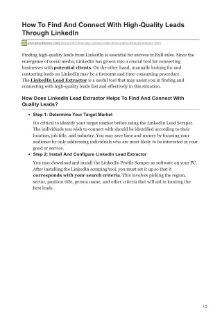 how to find and connect with high quality leads