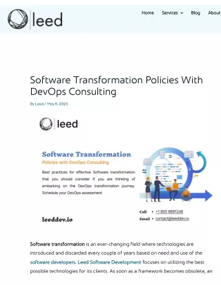 Software Transformation Policies with DevOps Consulting - leed