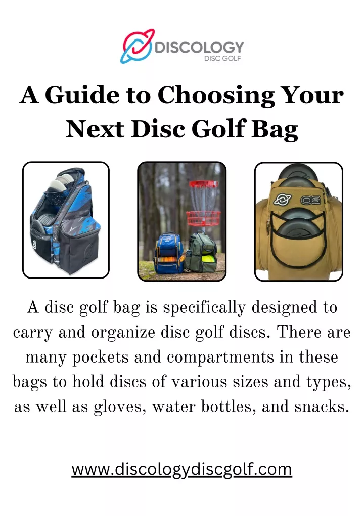 a guide to choosing your next disc golf bag