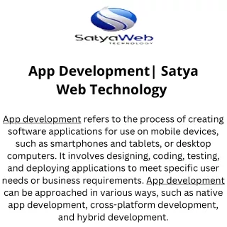 App Development  Satya Web Technology