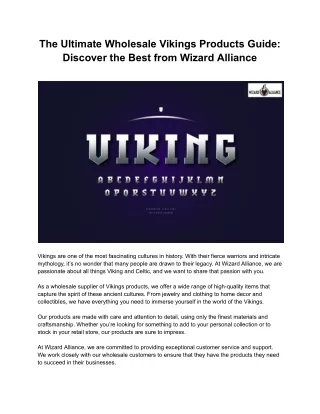 The Ultimate Wholesale Vikings Products Guide_ Discover the Best from Wizard Alliance