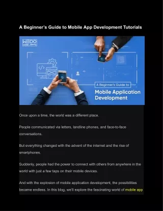 A Beginner’s Guide: Mobile App Development Tutorials