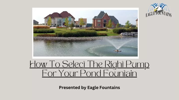 how to select the right pump for your pond