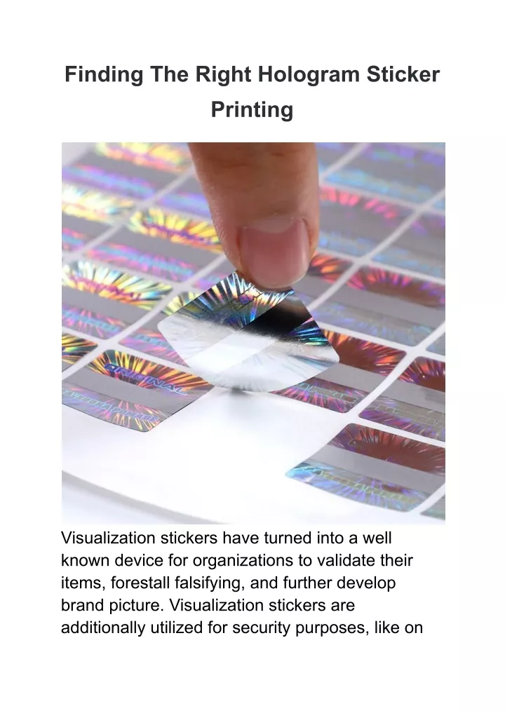 finding the right hologram sticker printing