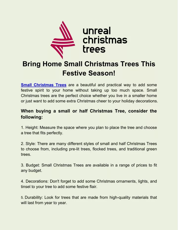 bring home small christmas trees this festive