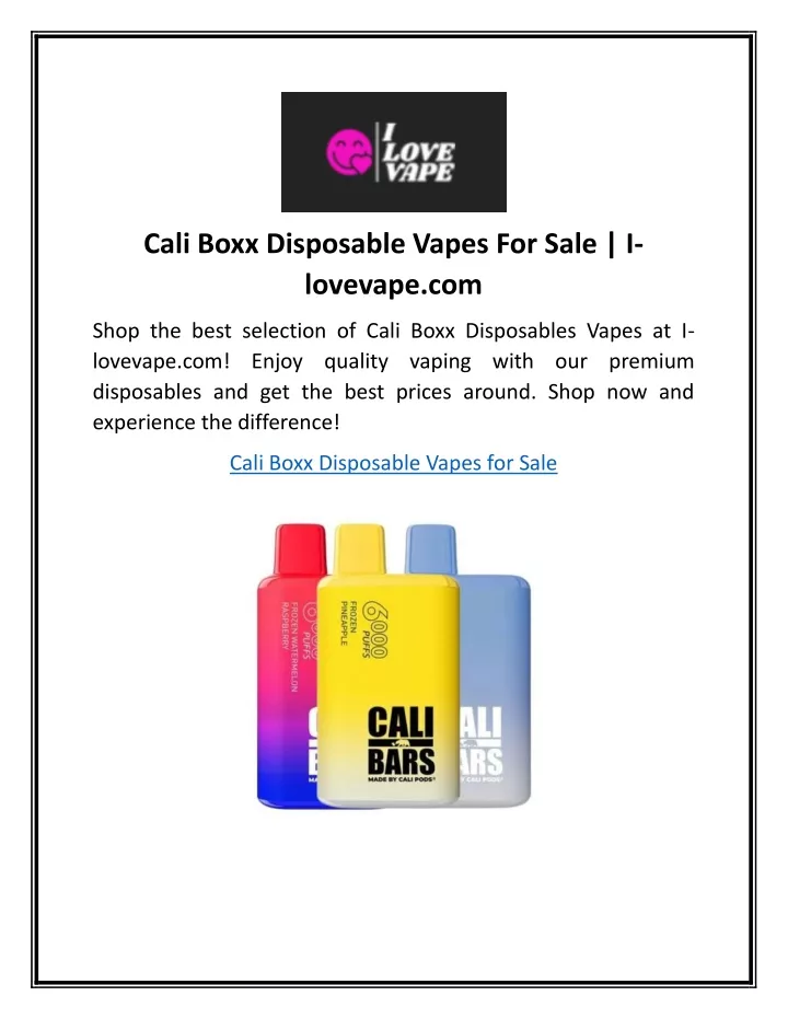 cali boxx disposable vapes for sale i lovevape com