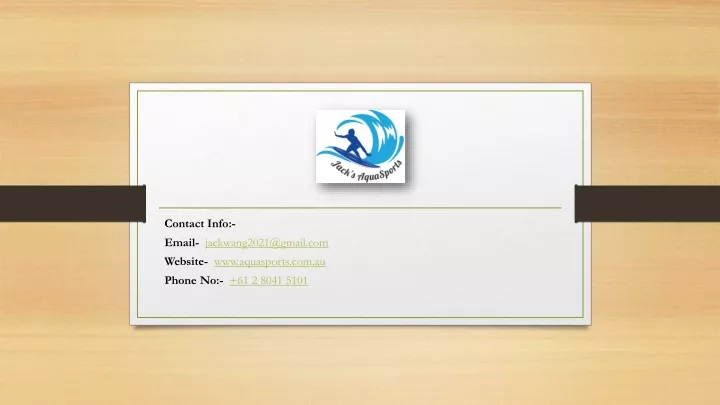 contact info email jackwang2021@gmail com website www aquasports com au phone no 61 2 8041 5101